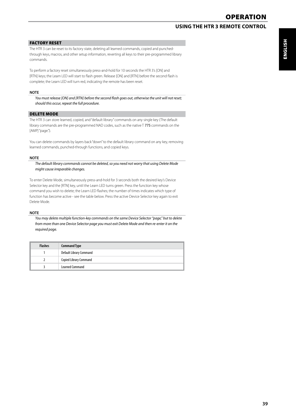 Operation | NAD T775 User Manual | Page 39 / 44