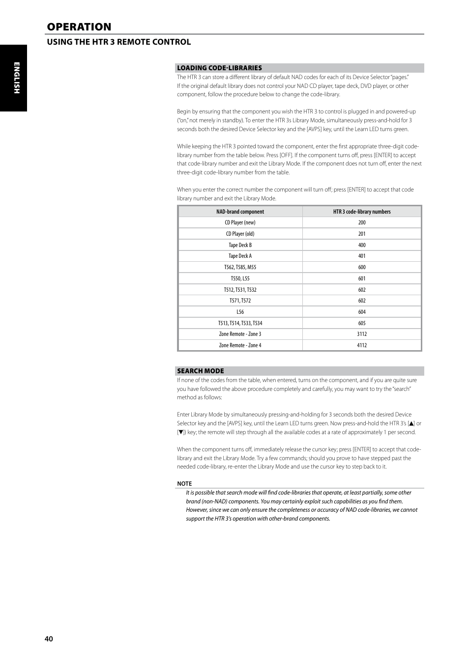 Operation | NAD T775 User Manual | Page 40 / 44