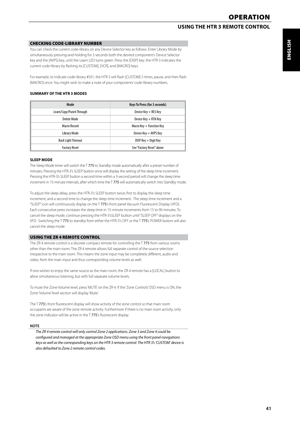 Operation | NAD T775 User Manual | Page 41 / 44