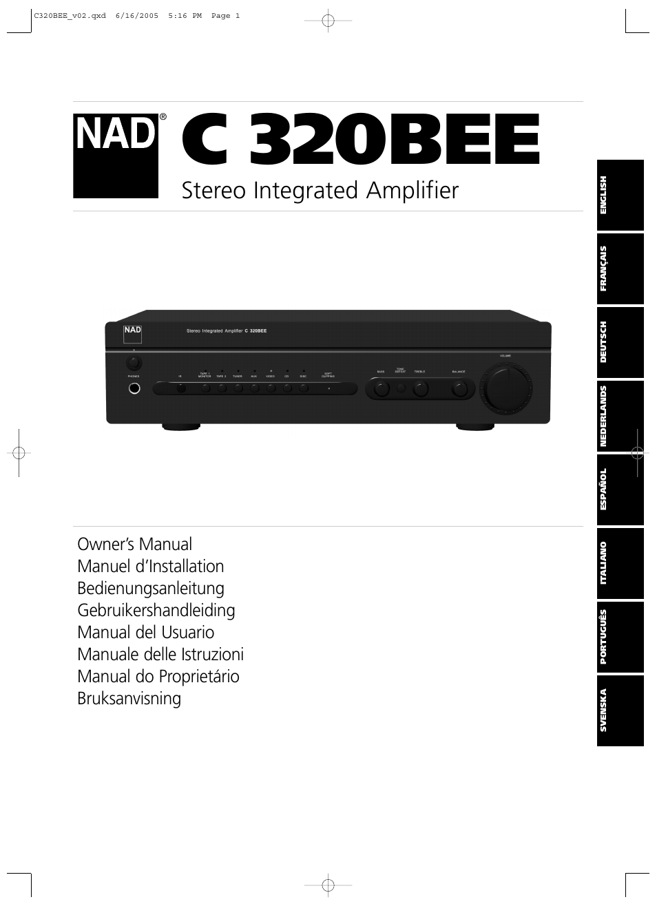 NAD C 320BEE User Manual | 78 pages