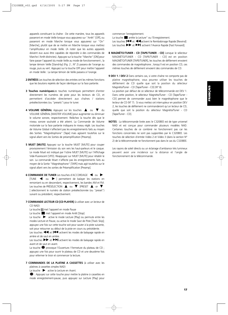 NAD C 320BEE User Manual | Page 17 / 78