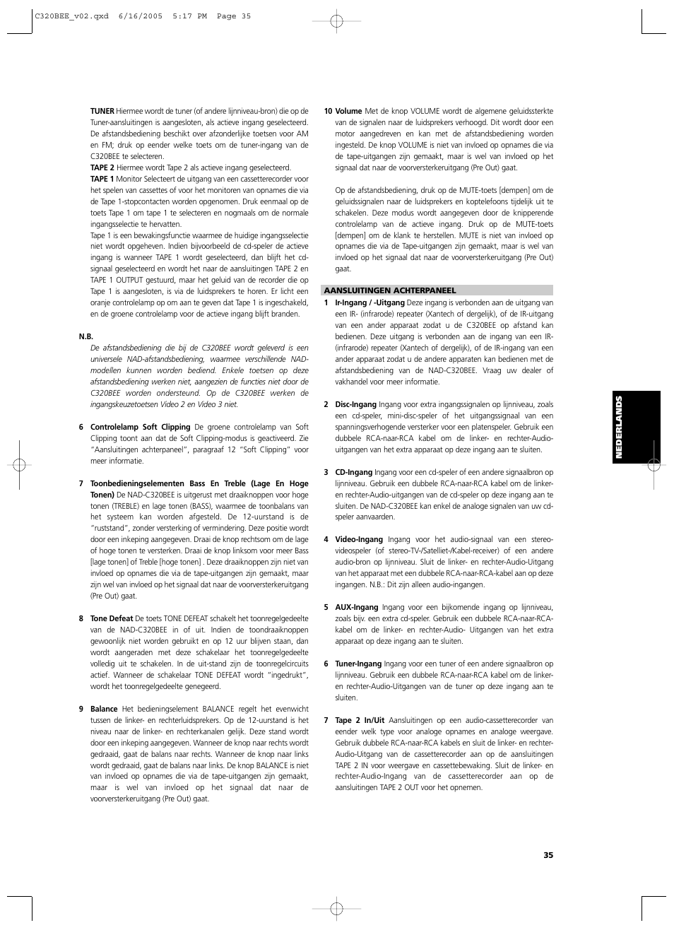 NAD C 320BEE User Manual | Page 35 / 78