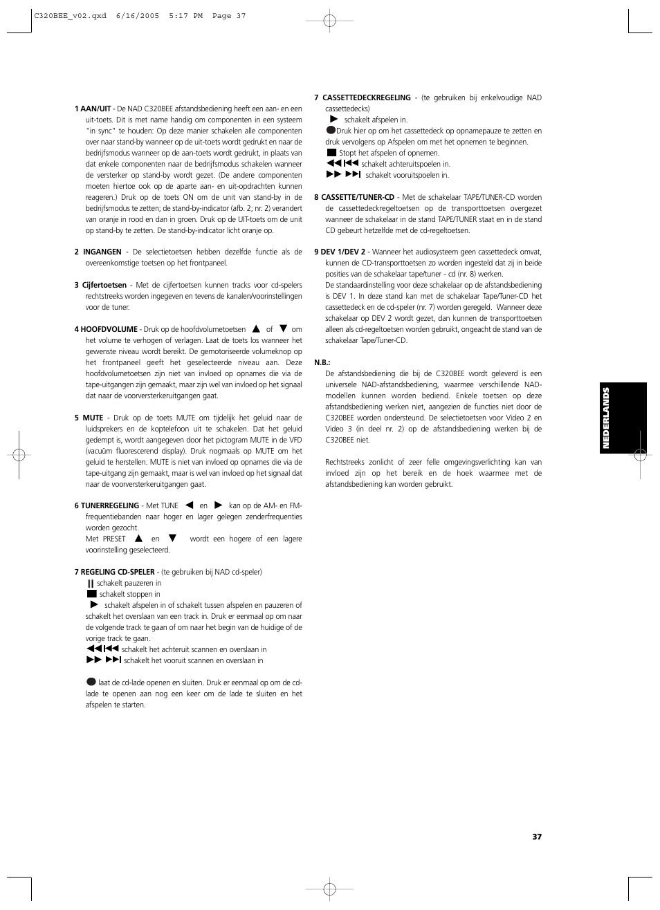 NAD C 320BEE User Manual | Page 37 / 78