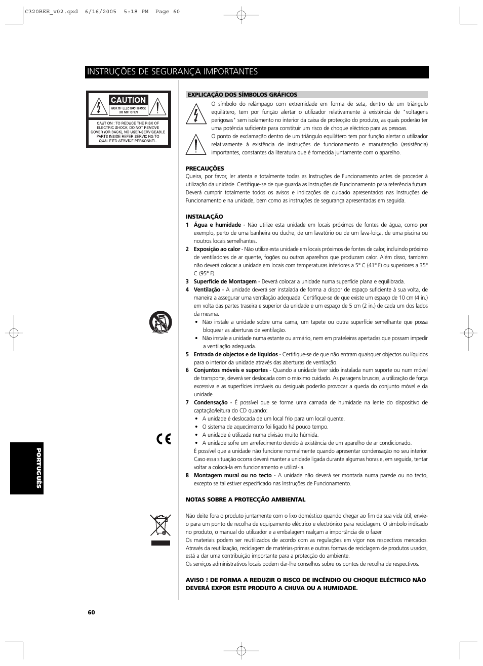 Instruções de segurança importantes | NAD C 320BEE User Manual | Page 60 / 78