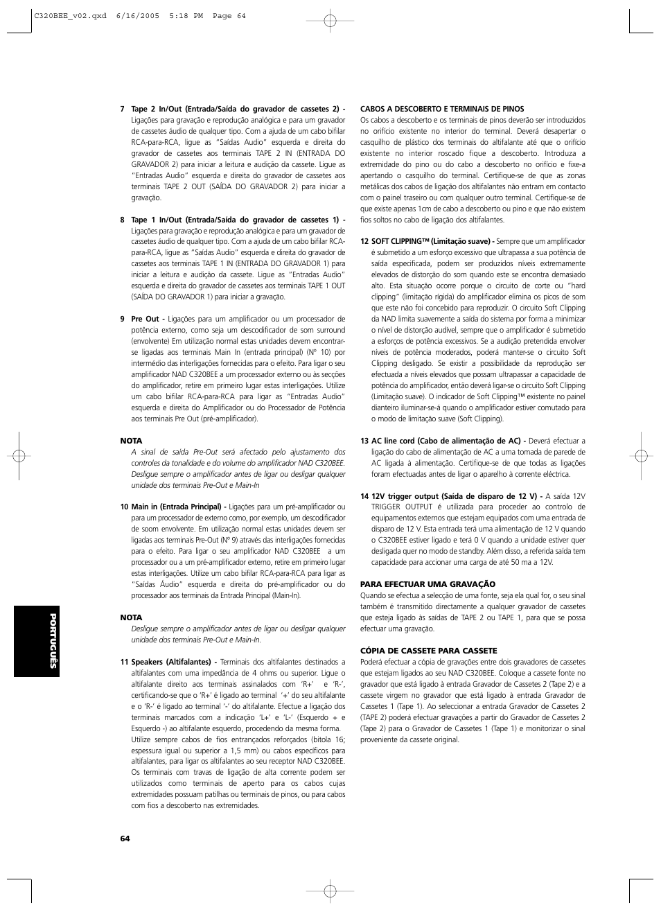 NAD C 320BEE User Manual | Page 64 / 78
