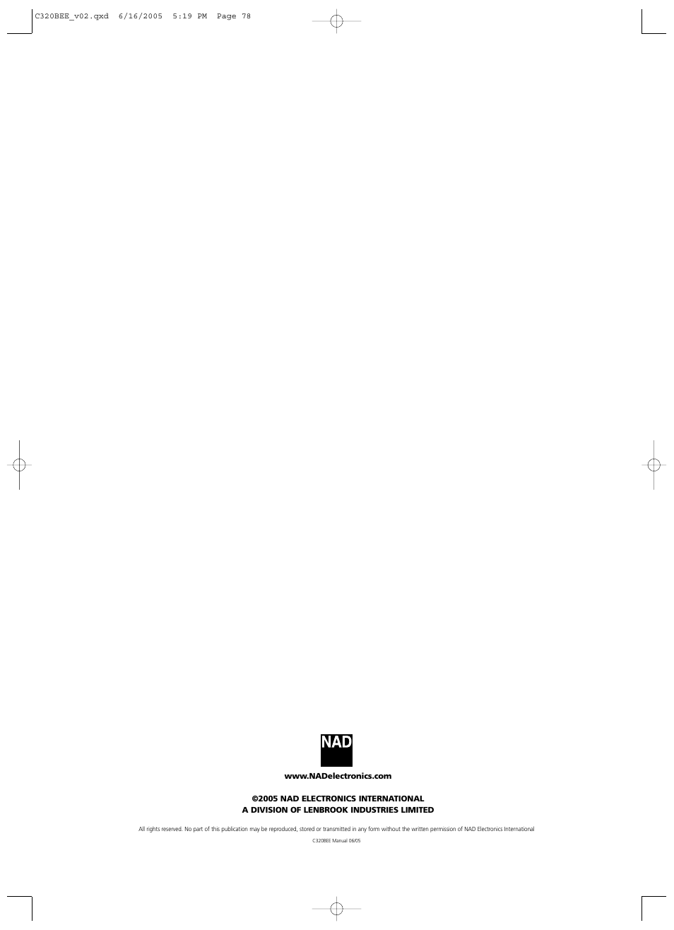 NAD C 320BEE User Manual | Page 78 / 78