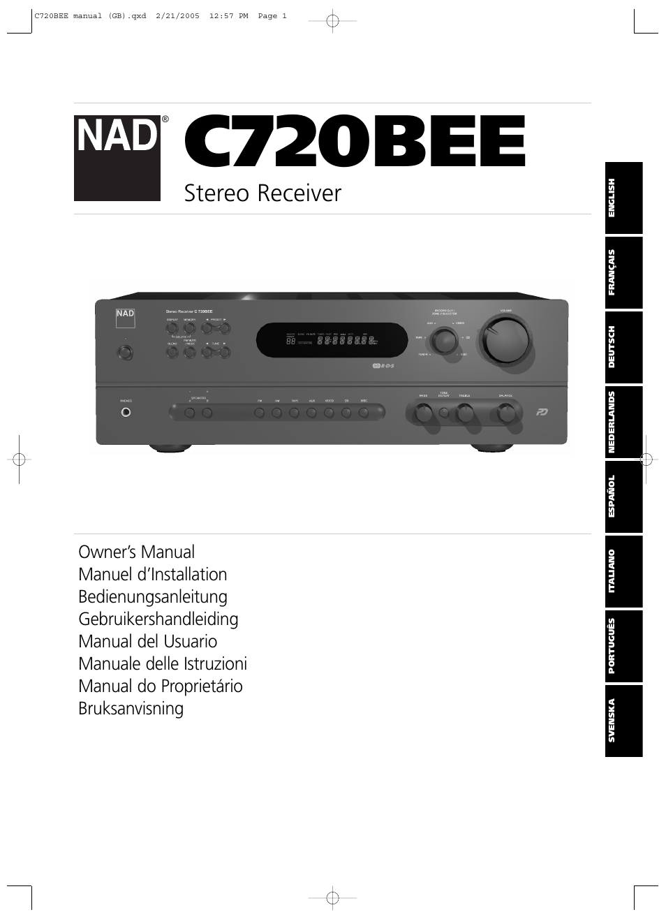 NAD C720BEE User Manual | 15 pages