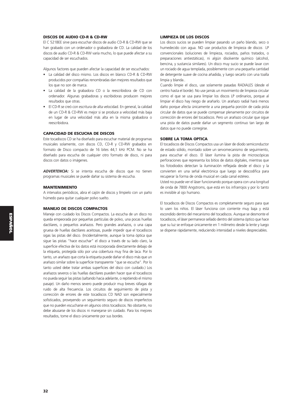 NAD C 521BEE User Manual | Page 32 / 50