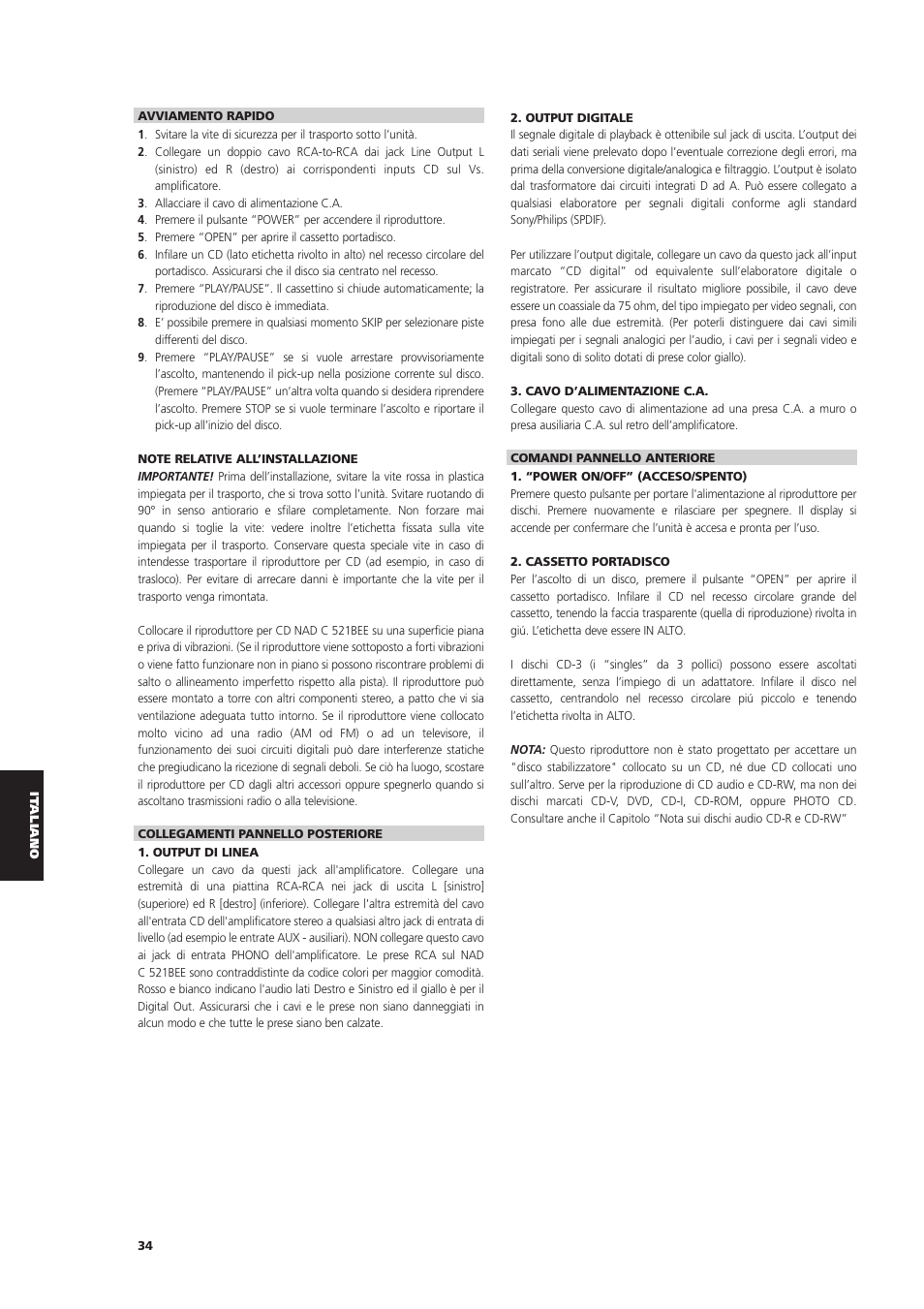 NAD C 521BEE User Manual | Page 34 / 50