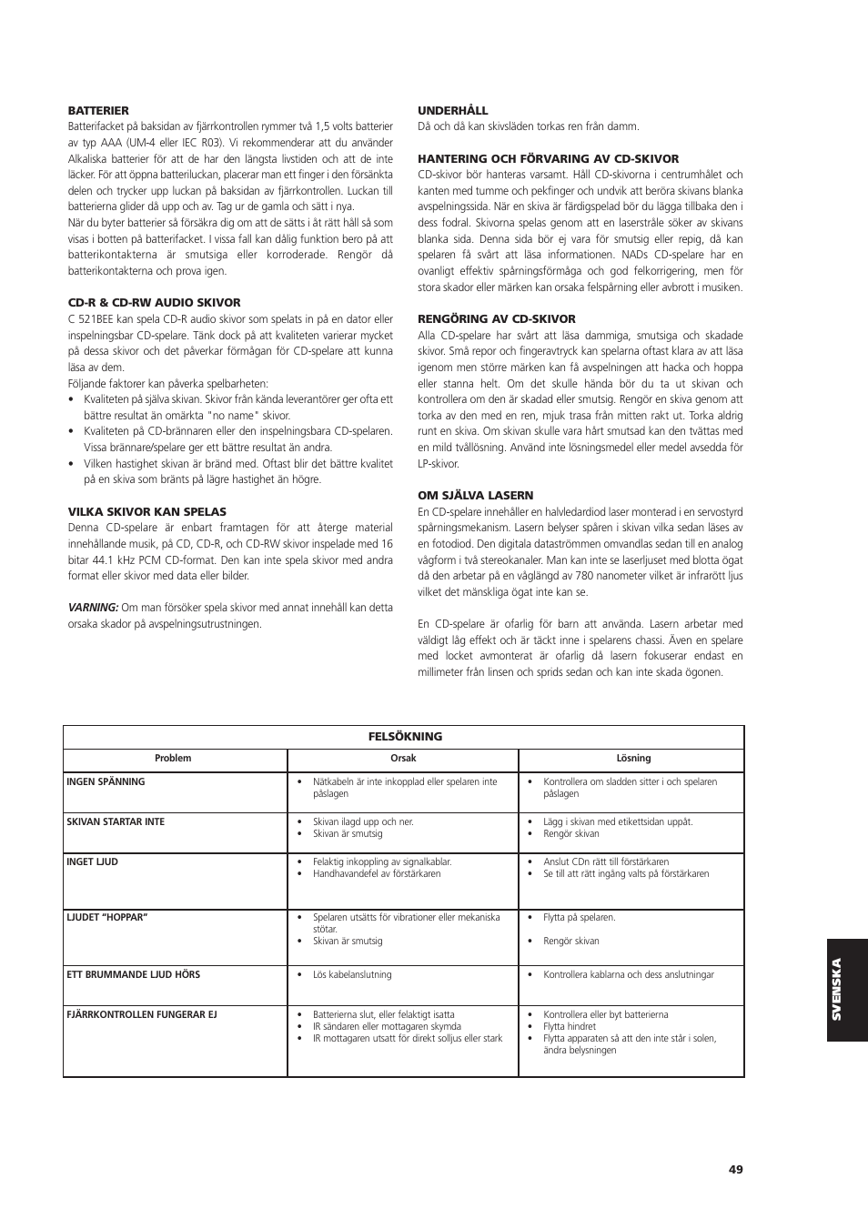 NAD C 521BEE User Manual | Page 49 / 50