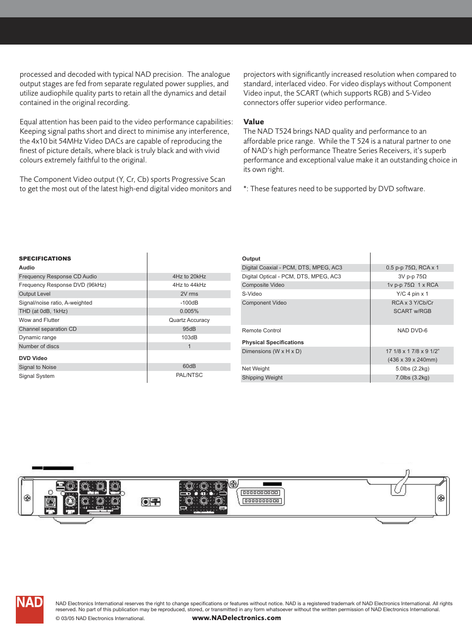 NAD T524 User Manual | Page 2 / 2