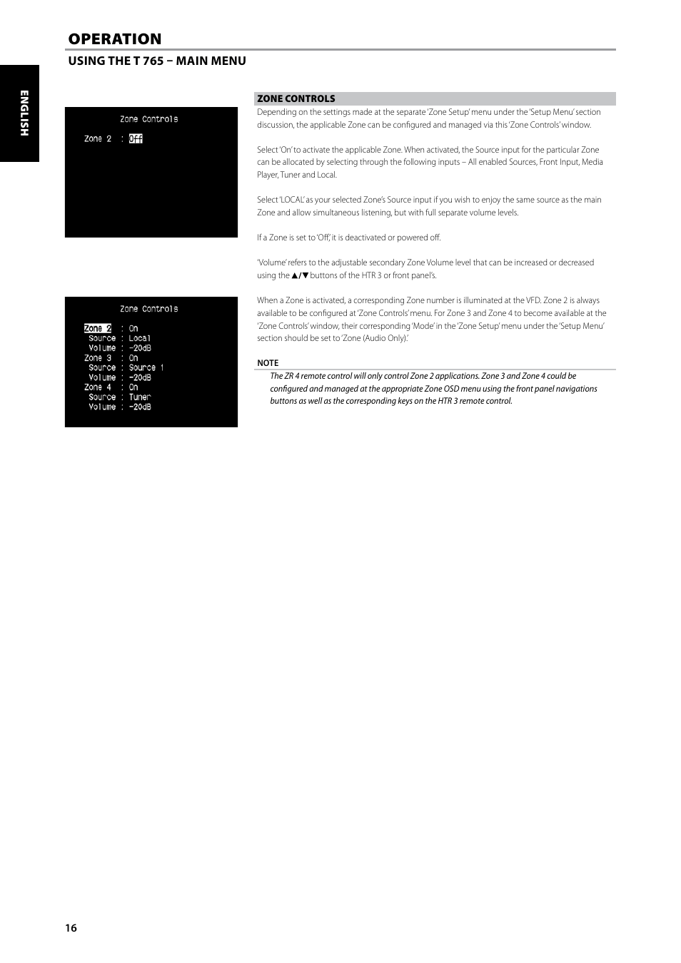 Operation | NAD T 765 User Manual | Page 16 / 42