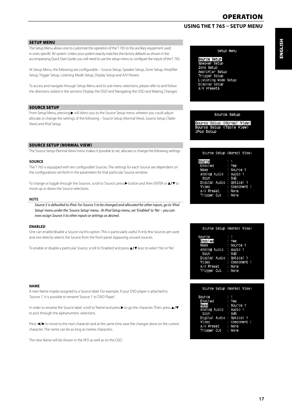 Operation | NAD T 765 User Manual | Page 17 / 42