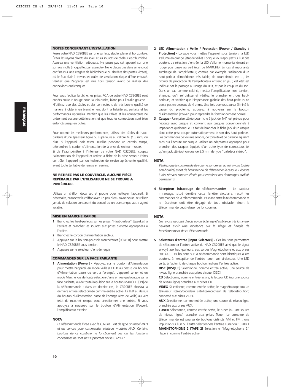 NAD C320BEE User Manual | Page 10 / 46