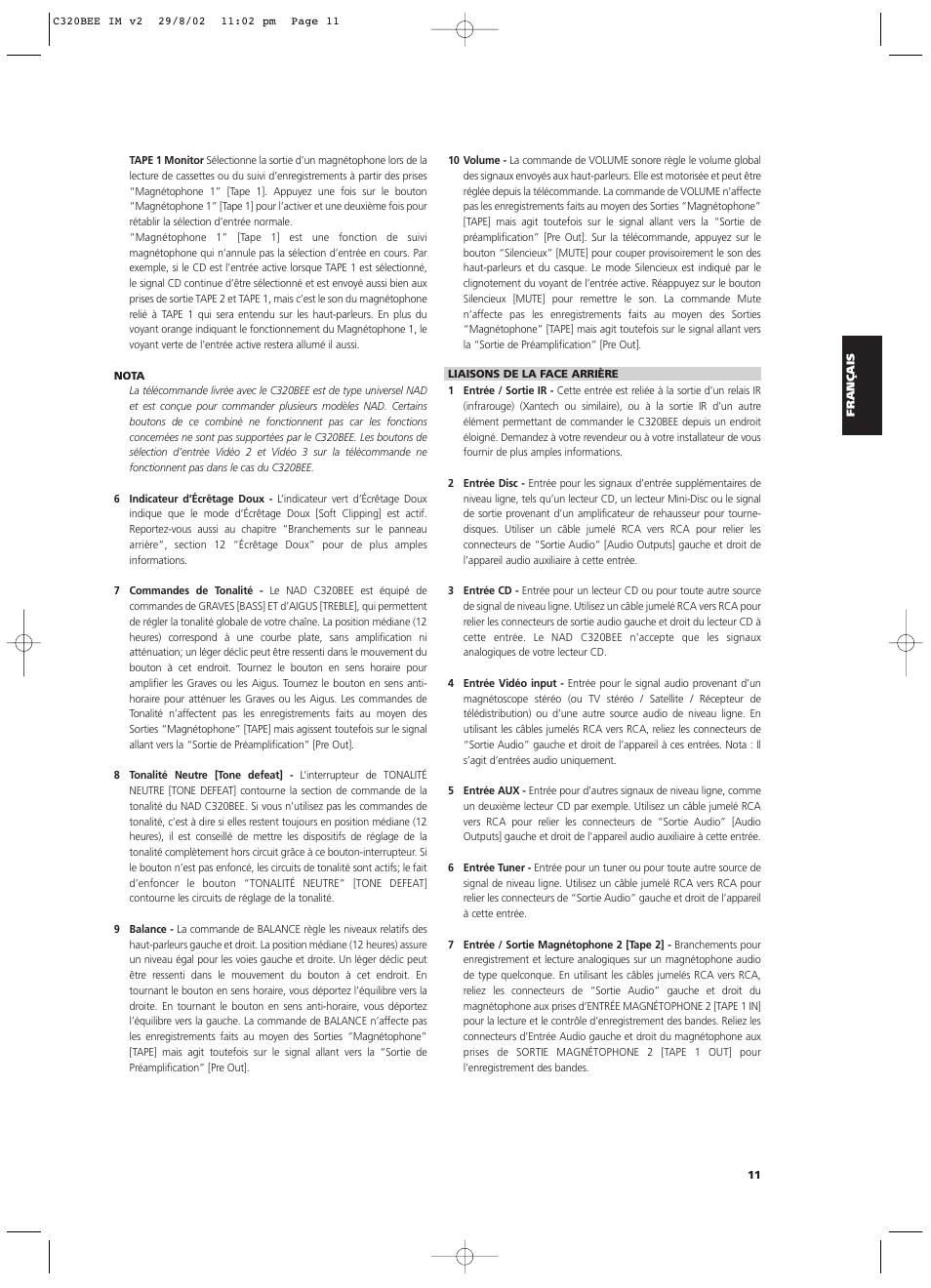 NAD C320BEE User Manual | Page 11 / 46