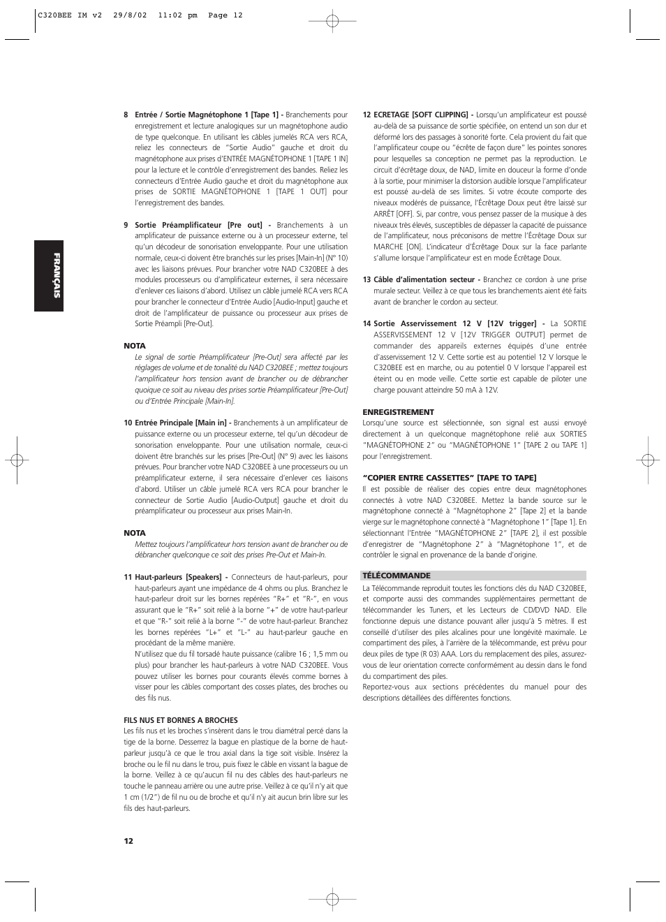 NAD C320BEE User Manual | Page 12 / 46