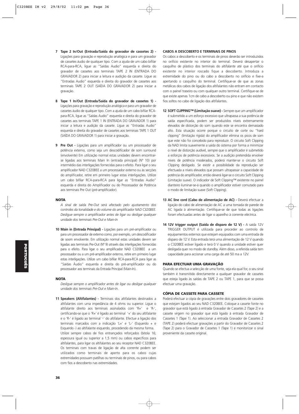 NAD C320BEE User Manual | Page 36 / 46