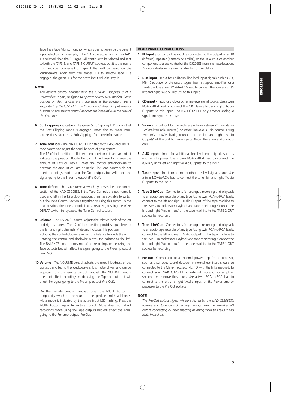 NAD C320BEE User Manual | Page 5 / 46