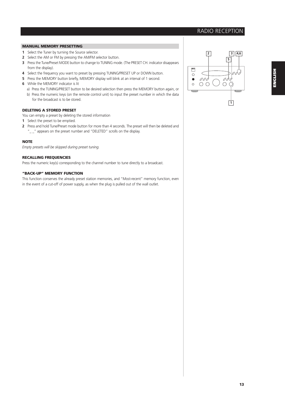 Radio reception | NAD L 76 User Manual | Page 13 / 32