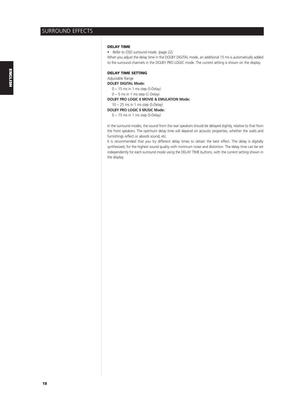 Surround effects | NAD L 76 User Manual | Page 18 / 32