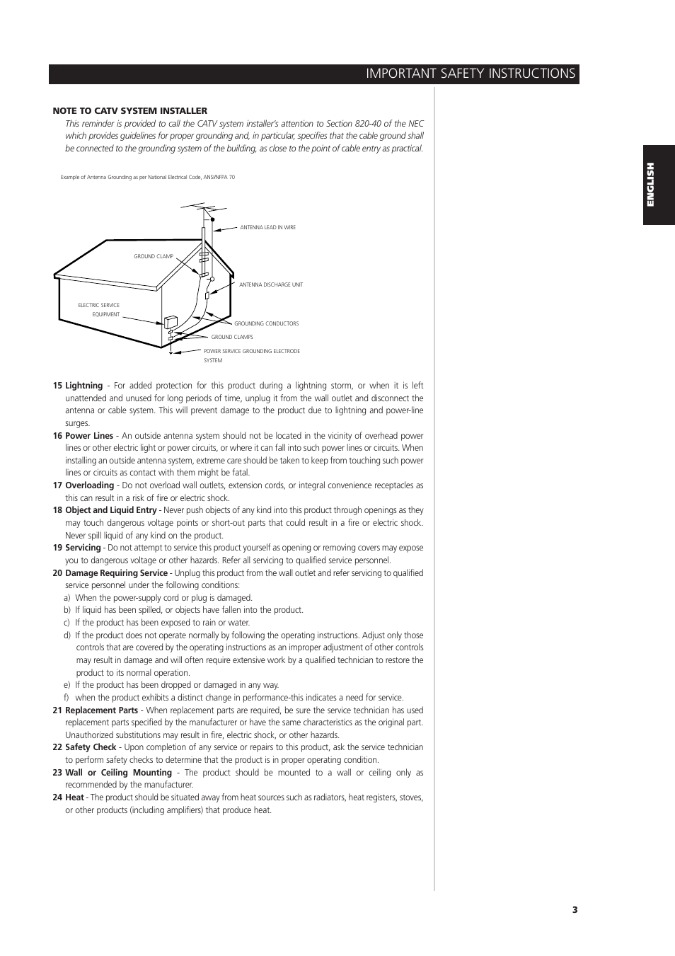 Important safety instructions | NAD L 76 User Manual | Page 3 / 32