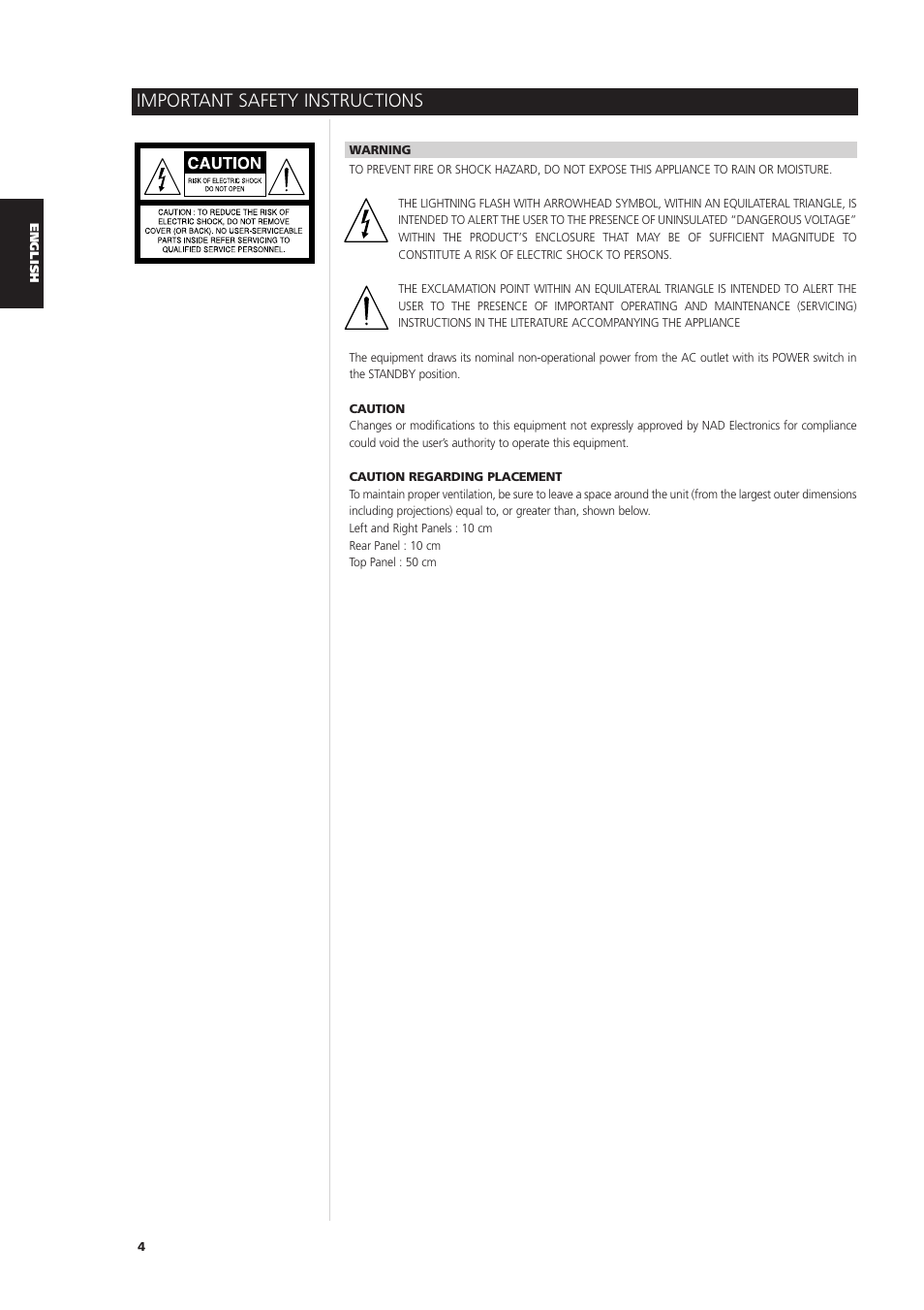 Important safety instructions | NAD L 76 User Manual | Page 4 / 32