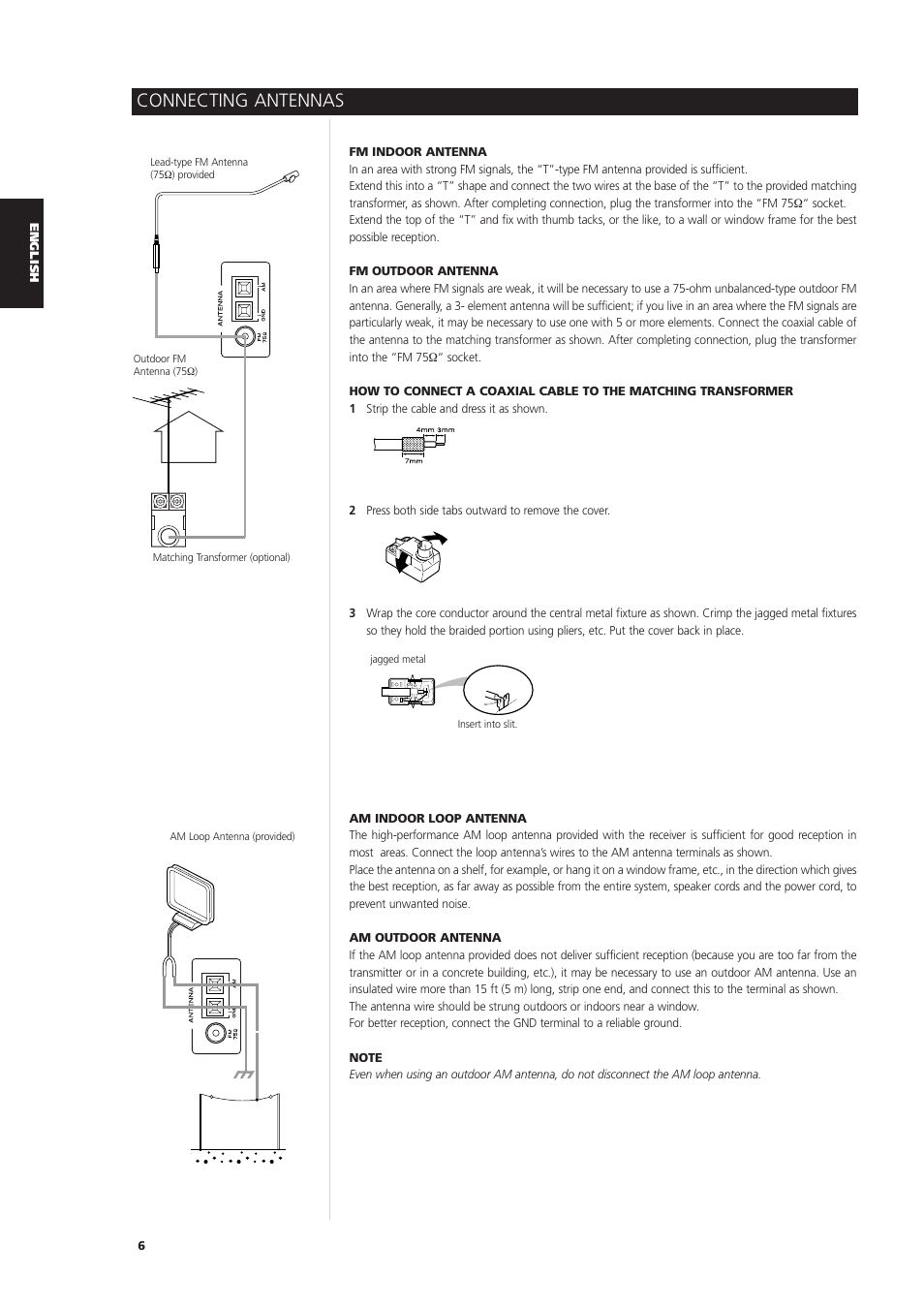 Connecting antennas | NAD L 76 User Manual | Page 6 / 32