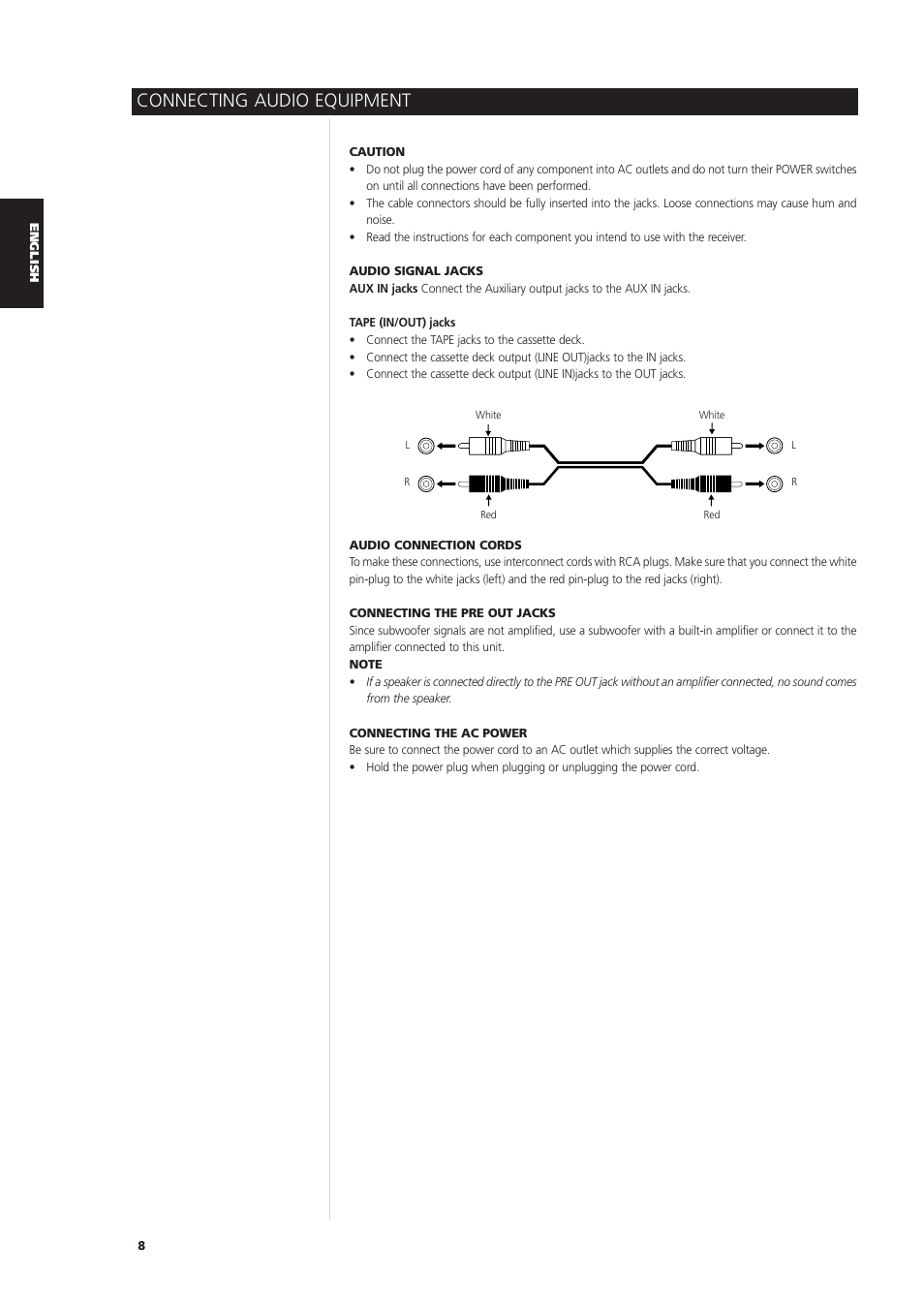 Connecting audio equipment | NAD L 76 User Manual | Page 8 / 32