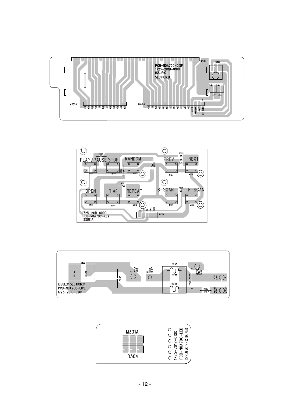 Pcb layout | NAD C 542 User Manual | Page 12 / 36