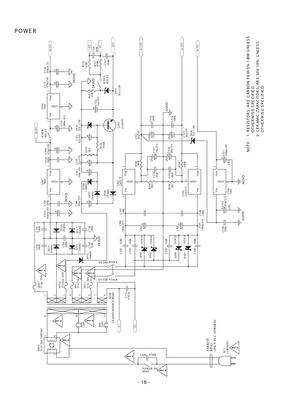 P owe r | NAD C 542 User Manual | Page 18 / 36