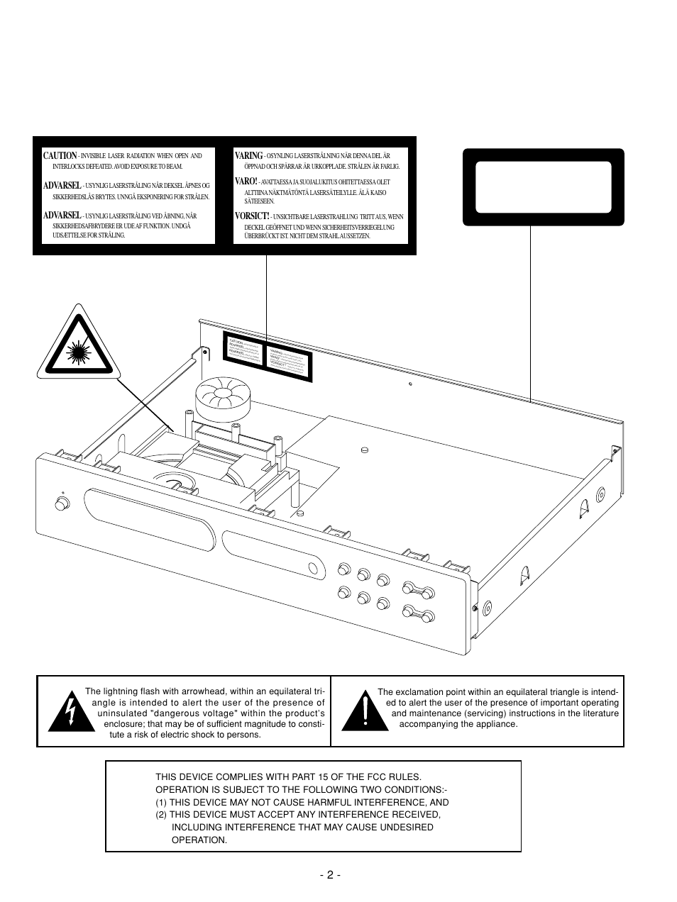 Safety information, Caution, Class 1 laser product | NAD C 542 User Manual | Page 2 / 36