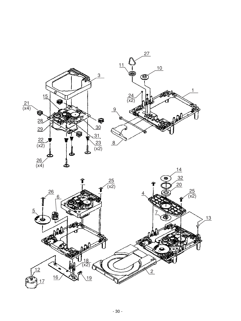 Mechanism exploded view | NAD C 542 User Manual | Page 30 / 36