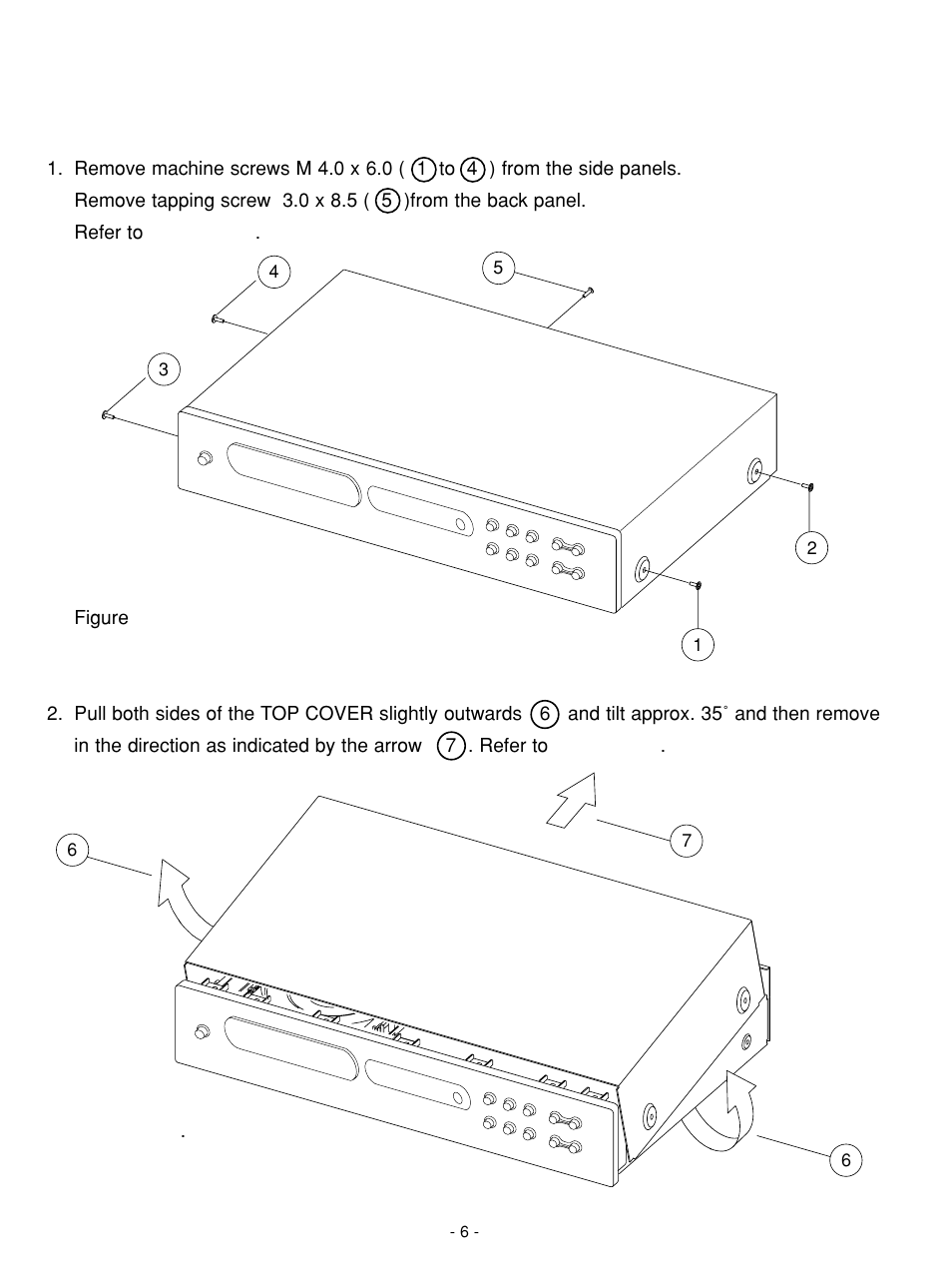 Disassembly instructions | NAD C 542 User Manual | Page 6 / 36