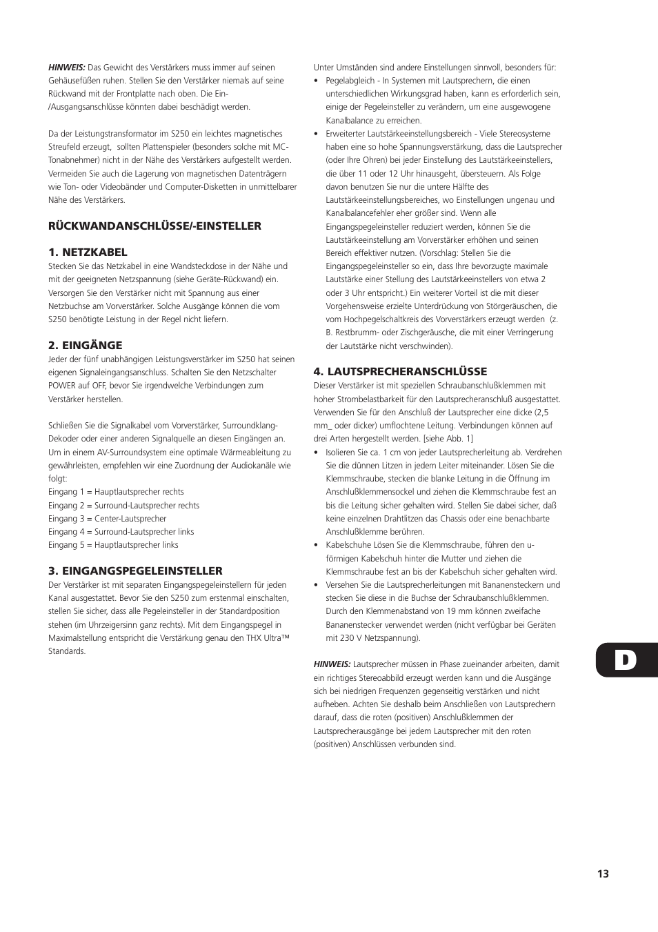 NAD S250 User Manual | Page 13 / 32