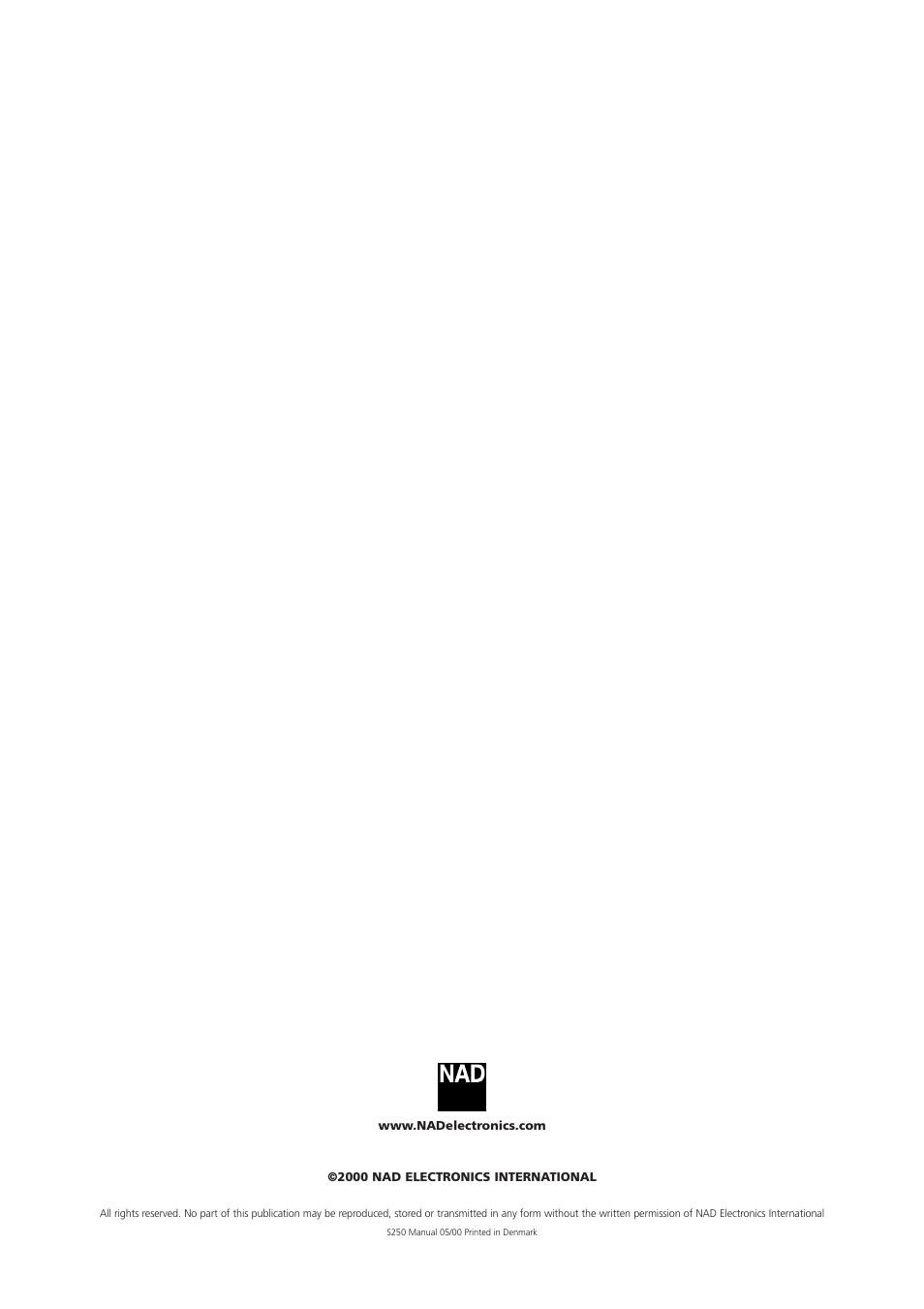 NAD S250 User Manual | Page 32 / 32