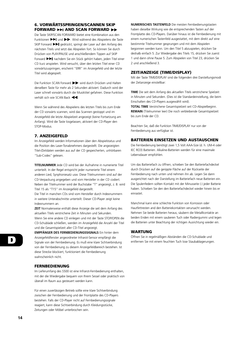 NAD S500 User Manual | Page 14 / 32