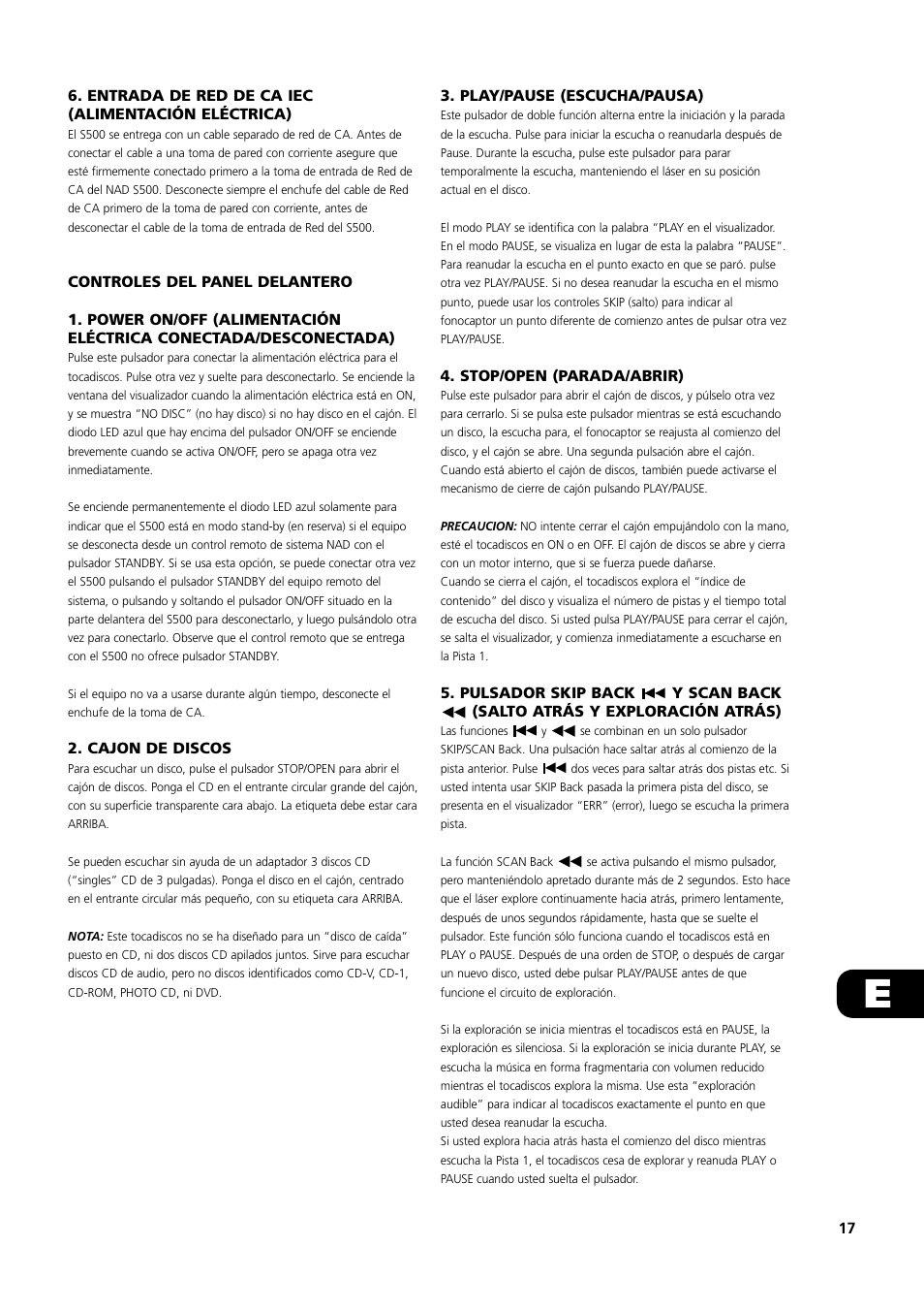 NAD S500 User Manual | Page 17 / 32