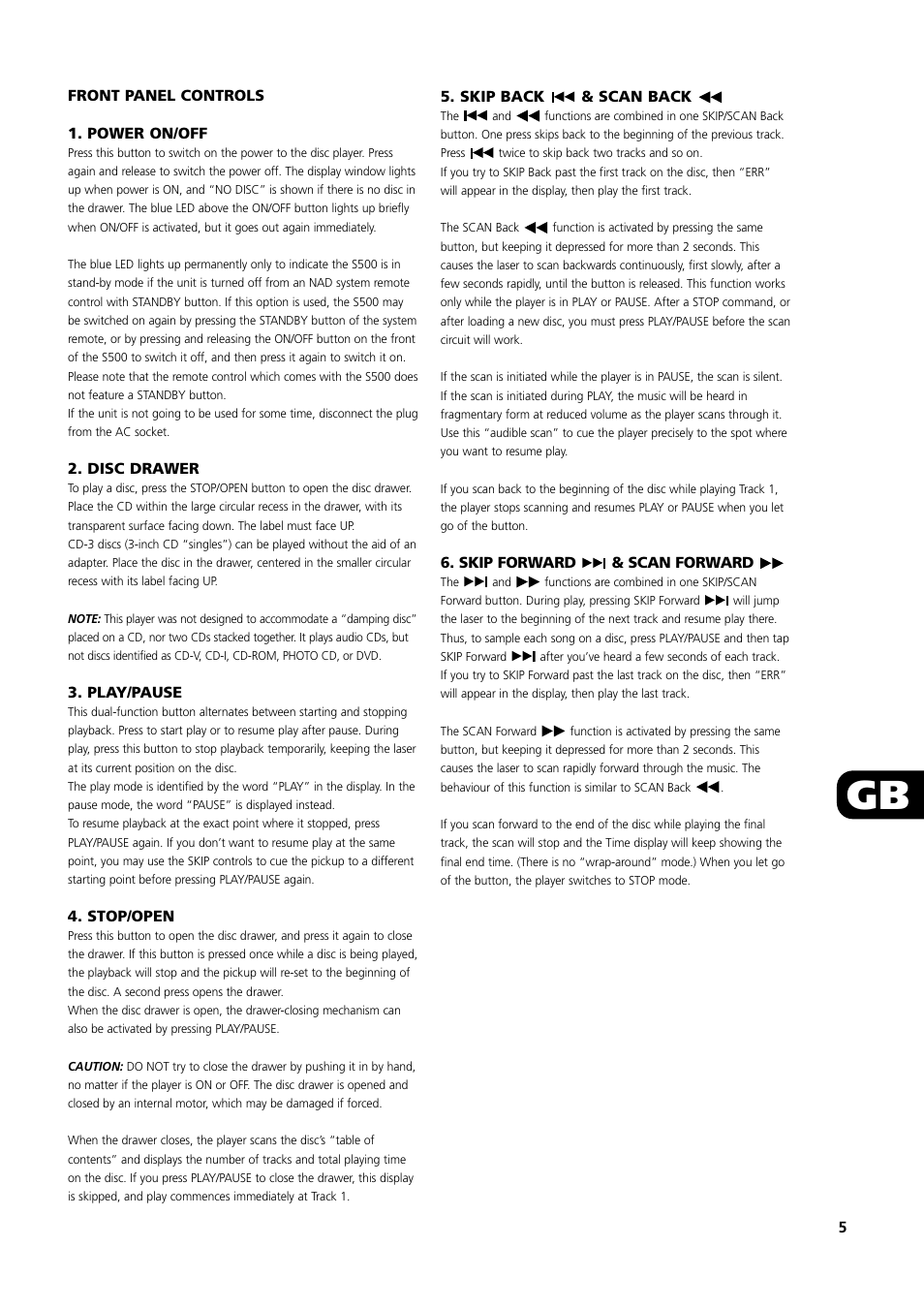 NAD S500 User Manual | Page 5 / 32