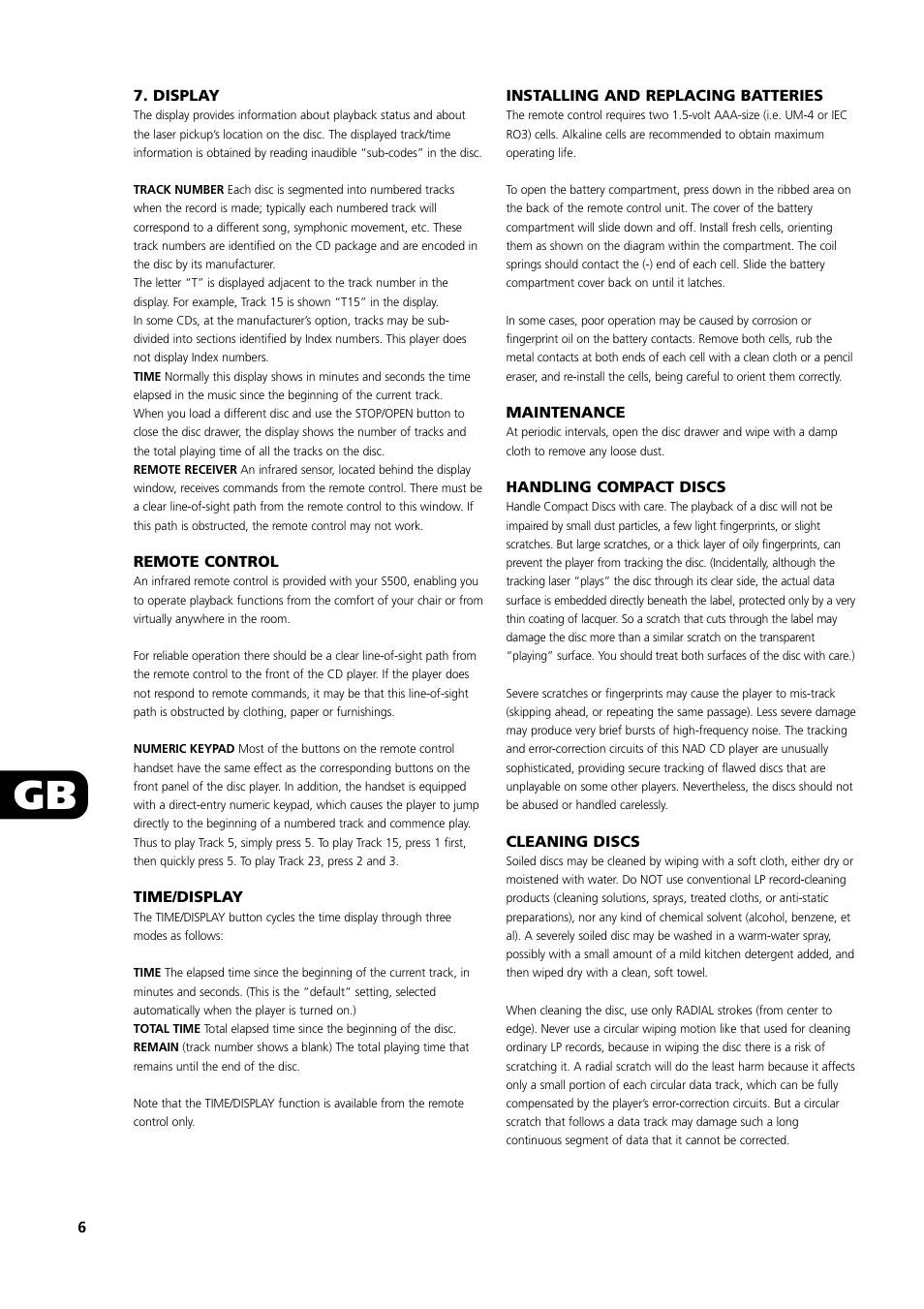 NAD S500 User Manual | Page 6 / 32