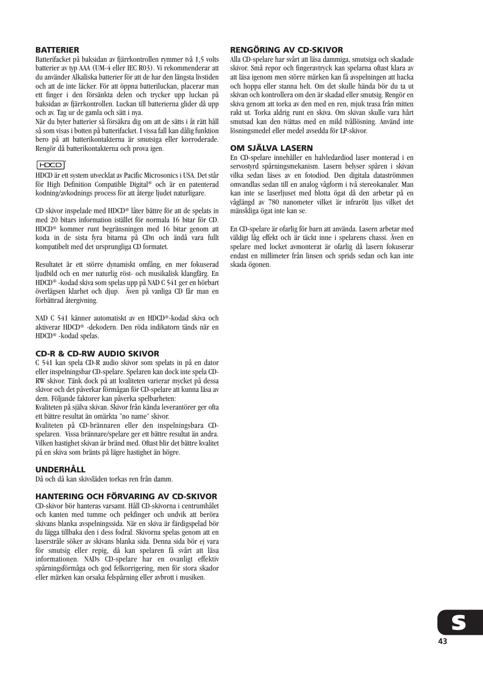 NAD C541 User Manual | Page 43 / 46
