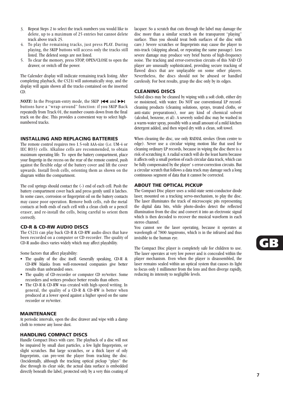 NAD C521i User Manual | Page 7 / 45