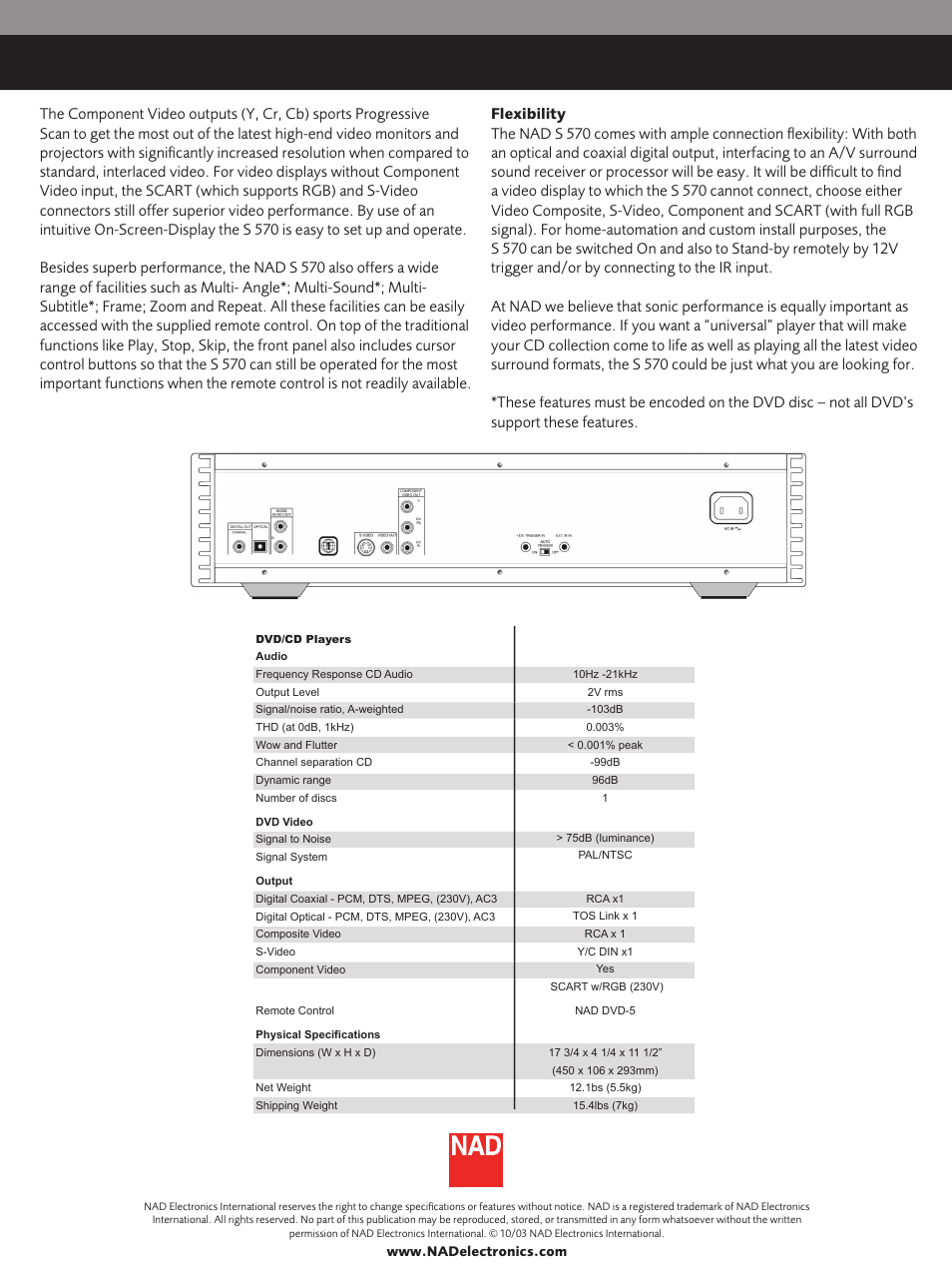 NAD S 570 User Manual | Page 2 / 2