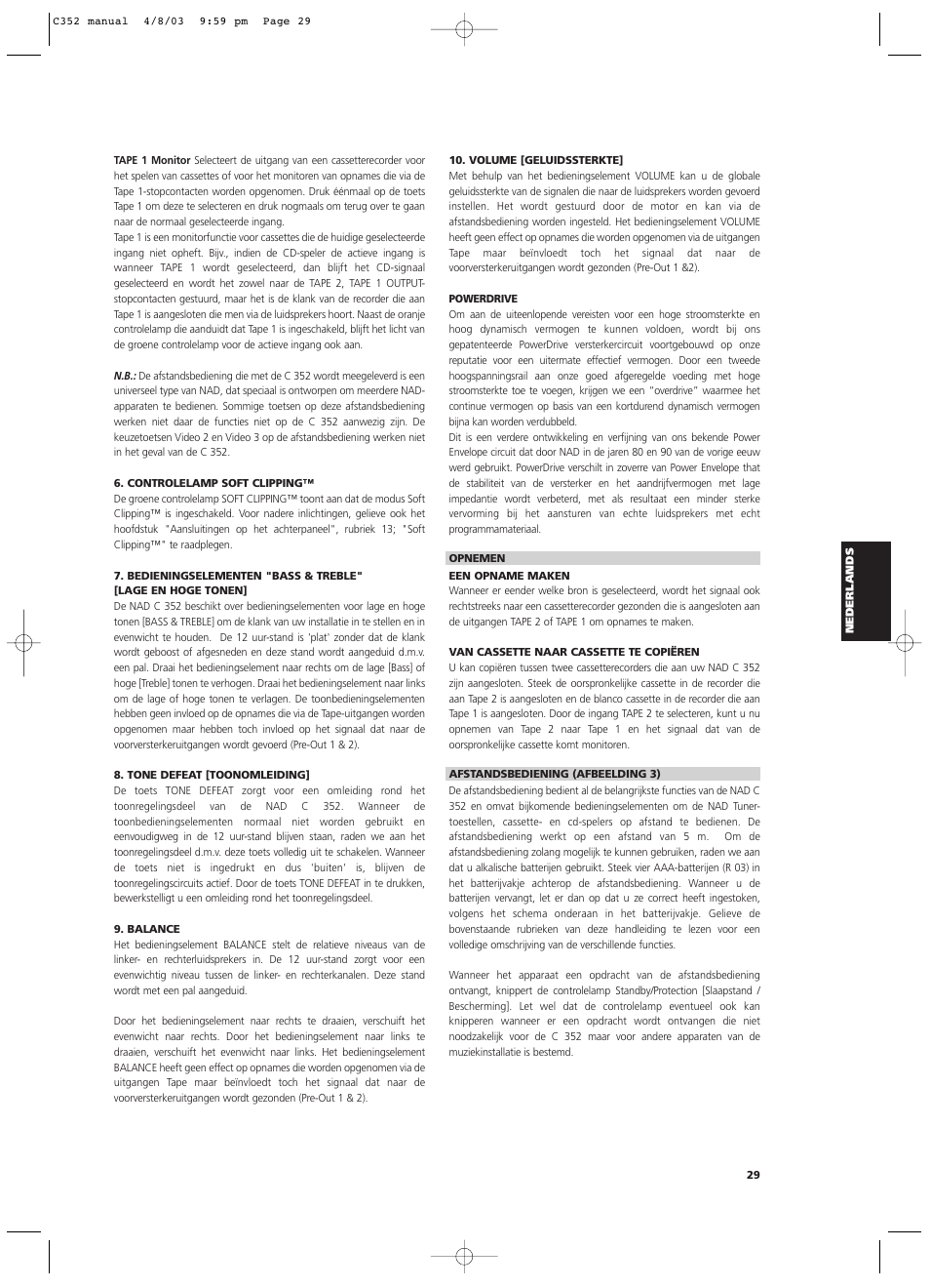 NAD C 352 User Manual | Page 29 / 62