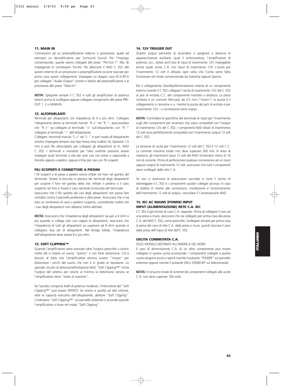 NAD C 352 User Manual | Page 43 / 62