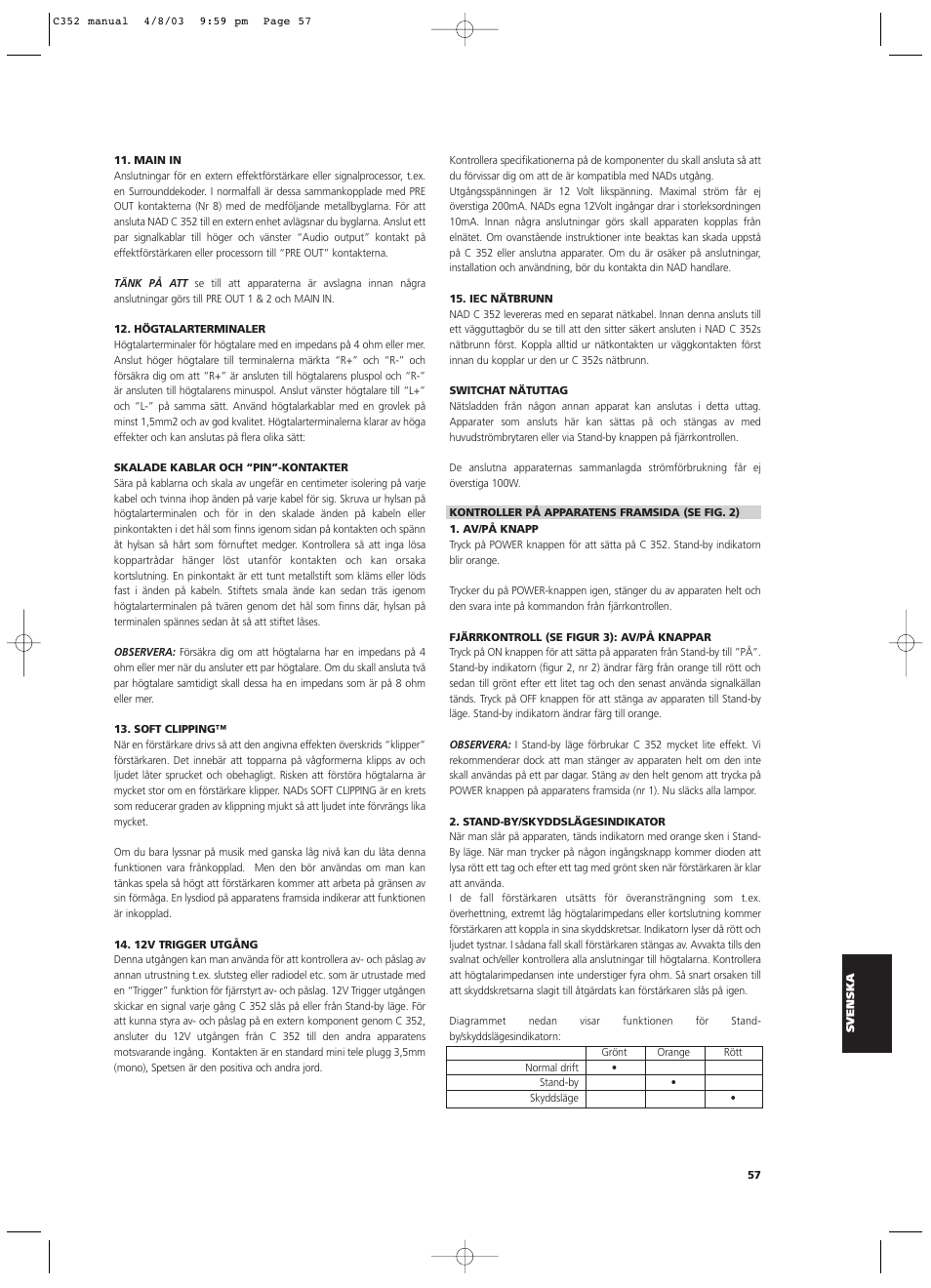 NAD C 352 User Manual | Page 57 / 62