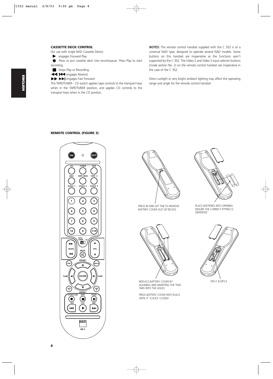 NAD C 352 User Manual | Page 8 / 62