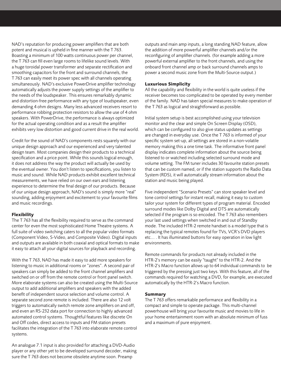 NAD T 763 User Manual | Page 2 / 4