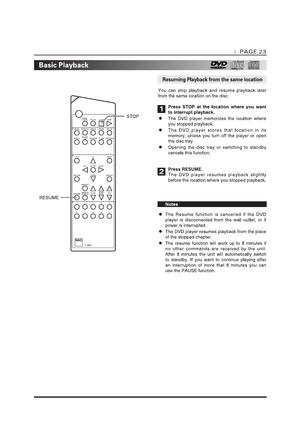 NAD T550DVD User Manual | Page 23 / 40