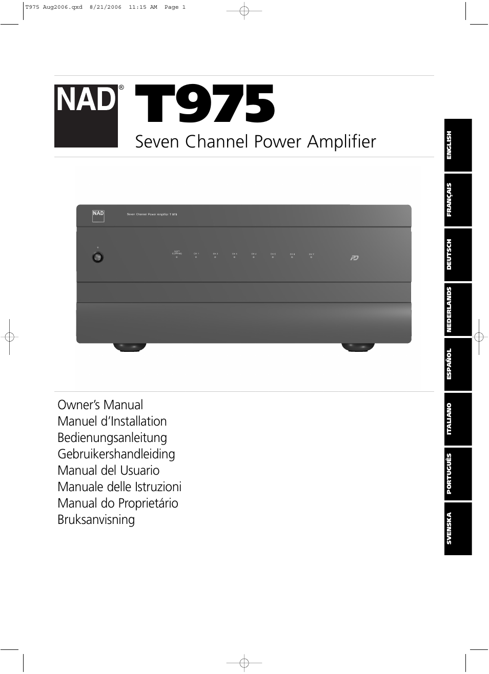 NAD T975 User Manual | 54 pages