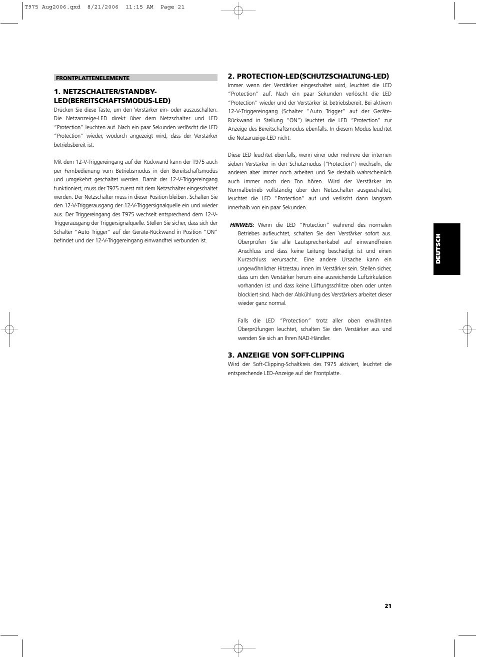 NAD T975 User Manual | Page 21 / 54